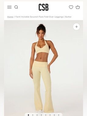 CSB form invisible scrunch fold over flare leggings